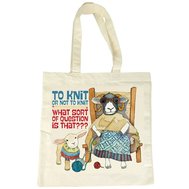 TO KNIT OR NOT TO KNIT COTTON CANVAS BAG