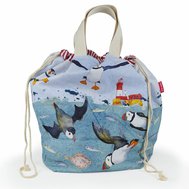 DIVING PUFFINS- LARGE BUCKET BAG