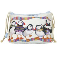 KNITTING PUFFINS Drawstring bag
