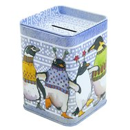 PENGUINS IN PULLOVERS- MONEY TIN