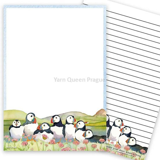 SEA THRIFT PUFFINS A5 WRITING PAD .jpg