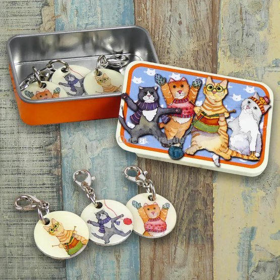 KITTENS IN MITTENS CROCHET STITCH MARKERS IN A POCKET TIN.jpg