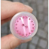 Knoflík plastová kytička 2 cm růžová F2