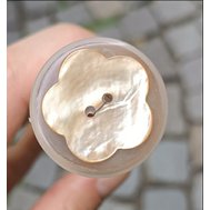 Knoflík perleť kytička 2 cm oranžová